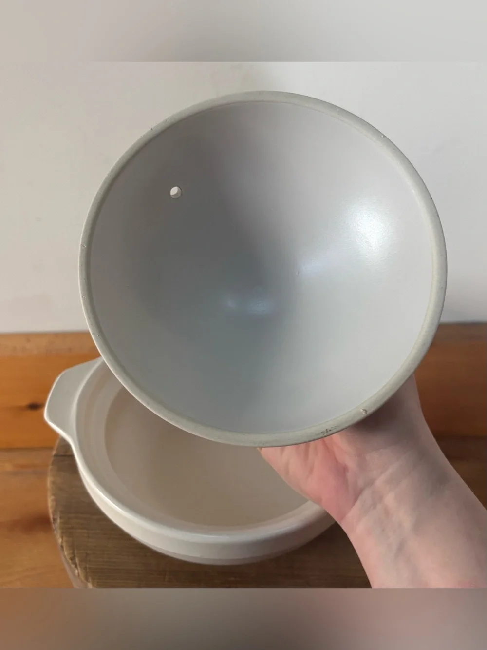 White Ceramic Japanese Donabe Covered Dish
